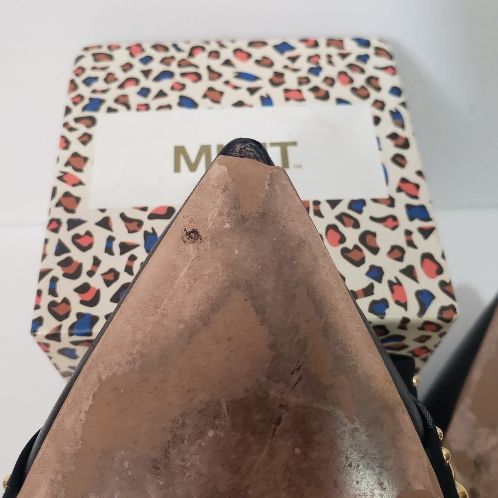 J.Crew Black Studded Bow Slingback Sandals 7.5 - Picture 8 of 10